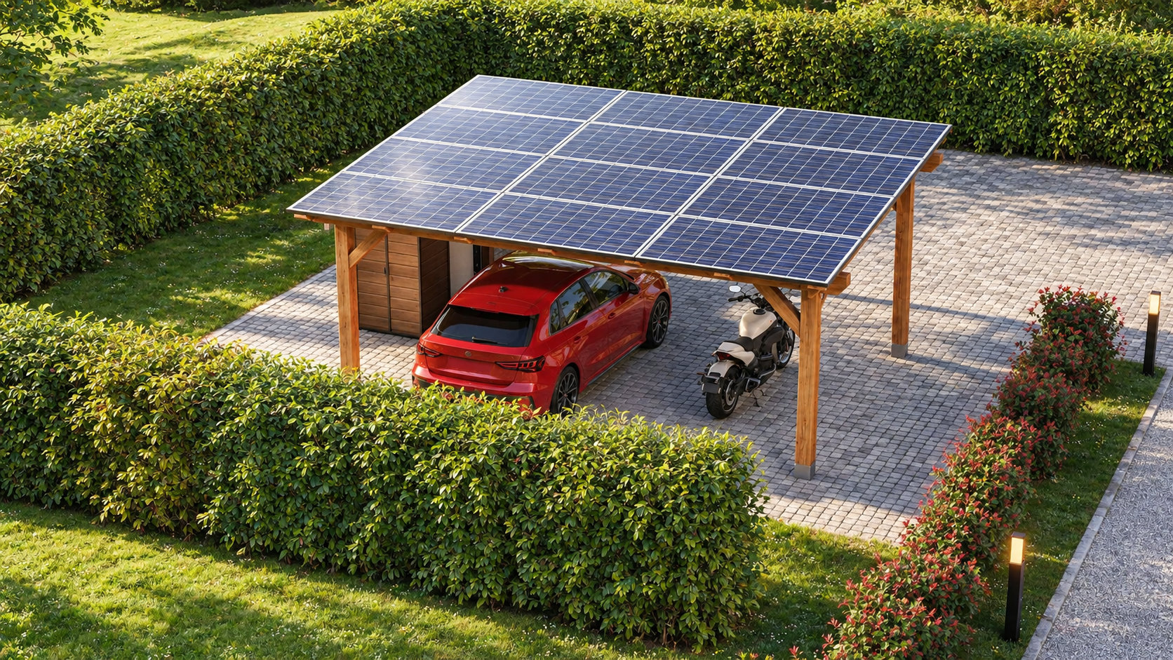 TETTOIA CARPORT FOTOVOLTAICO 2 POSTI